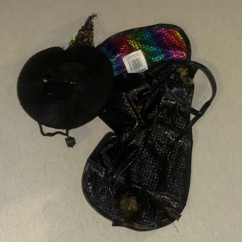 Pet. Colorful Sequin Hat & Cape